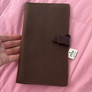 Crate & Barrel‎ brown leather travel wallet